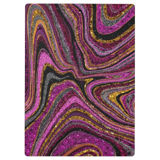 Sparkle Glam Glitter girale marmer roze Klembord (Achterkant)