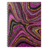 Sparkle Glam Glitter girale marmer roze Notitieboek (Voorkant)