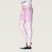 Sparkle Glam Glitter girale marmering roze vormgev Leggings (Links)