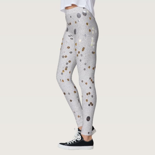 Sparkle Glam Glitter girly marble art grijs Leggings (Links)