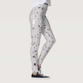 Sparkle Glam Glitter girly marble art grijs Leggings (Rechts)