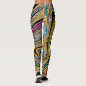 Sparkle Glam Glitter girly marble art grijs Leggings (Achterkant)