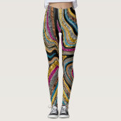Sparkle Glam Glitter girly marble art grijs Leggings (Voorkant)