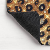 Sparkle Glam Goud Zwart Leopard Cheetah Print Muismat (Hoek)