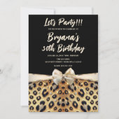 Sparkle Glam Goud Zwart Leopard Print Verjaardag Kaart (Voorkant)