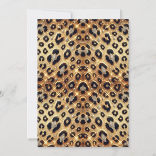 Sparkle Glam Goud Zwart Leopard Print Verjaardag Kaart (Achterkant)