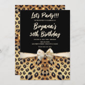 Sparkle Glam Goud Zwart Leopard Print Verjaardag Kaart (Voorkant / Achterkant)