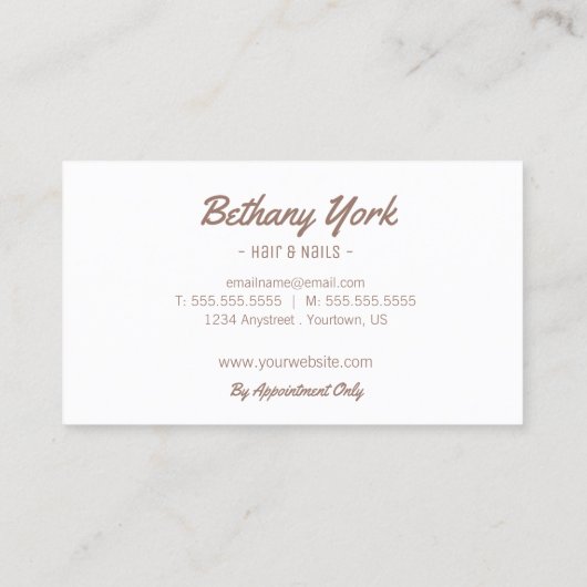 Sparkle Glam Modern Stylist Designer Visitekaartje (Achterkant)