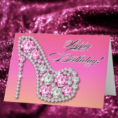 Sparkle Glam Stiletto Verjaardag Kaart