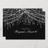 Sparkle Glamour Lights Verjaardagsfeest Uitnodigin Kaart (Voorkant / Achterkant)