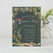 Sparkle, Glas, Sneeuwvlokken Groen Corporate Kerst Kaart (Staand voorkant)