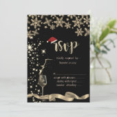 Sparkle, glas, sneeuwvlokken Kerstmis RSVP Kaart (Staand voorkant)