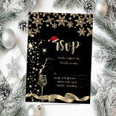 Sparkle, glas, sneeuwvlokken Kerstmis RSVP Kaart