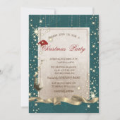 Sparkle, Glass, Green Corporate Kerstparty Kaart (Voorkant)