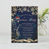 Sparkle,Glass,Snowflakes Blue Corporate Christmas Kaart (Staand voorkant)