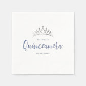 Sparkle glitter blue quinceanera 15e verjaardag servet (Voorkant)