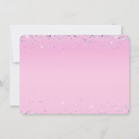 Sparkle Glitter Border Pink Custom Name Note Card Bedankkaart (Achterkant)