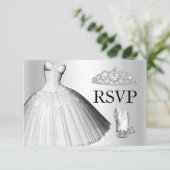 Sparkle Glitter Dress & Heels Quinceanera RSVP (Staand voorkant)