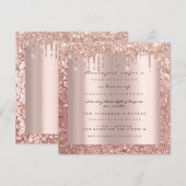 Sparkle Glitter Drips Roos Glitter Bruids Sweet 16 Kaart (Voorkant / Achterkant)