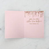 Sparkle Glitter Elegant Fun Girlie Wijn Verjaardag Kaart (Binnen)