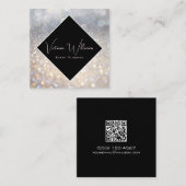 Sparkle Glitter Event Planner QR-code Vierkante Visitekaartje (Voorkant / Achterkant)