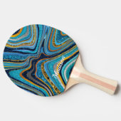 Sparkle Glitter girale kunstblauw Tafeltennisbatje (Zijkant)