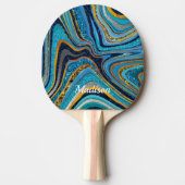 Sparkle Glitter girale kunstblauw Tafeltennisbatje (Voorkant)