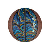 Sparkle Glitter girale kunstblauwe Pickleball Basketbal (Verticaal)