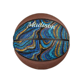 Sparkle Glitter girale kunstblauwe Pickleball Basketbal