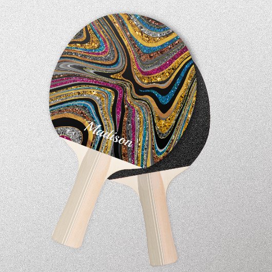 Sparkle Glitter girale marmer art grijs Ping Pong  Tafeltennisbatje