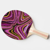 Sparkle Glitter girale marmer roze Tafeltennisbatje (Zijkant)