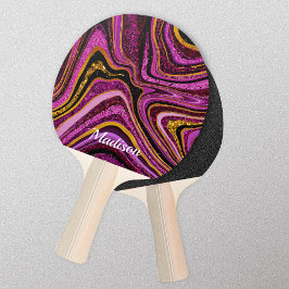 Sparkle Glitter girale marmer roze Tafeltennisbatje