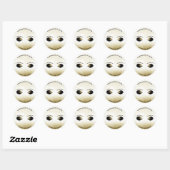 Sparkle Glitter Gouden Make-up Wimpers Glam Custom Ronde Sticker (Vel)