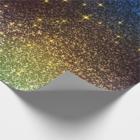 Sparkle glitter gradient met kleurrijke kleuren cadeaupapier (Hoek)