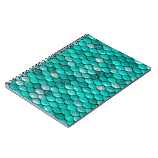 Sparkle Glitter Green Aqua Mermaid Scales Notitieboek (Linkerzijde)