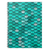 Sparkle Glitter Green Aqua Mermaid Scales Notitieboek (Voorkant)