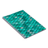 Sparkle Glitter Green Aqua Mermaid Scales Notitieboek (Rechterzijde)