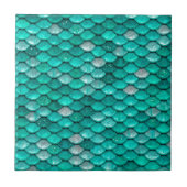 Sparkle Glitter Green Aqua Mermaid Scales Tegeltje (Voorkant)