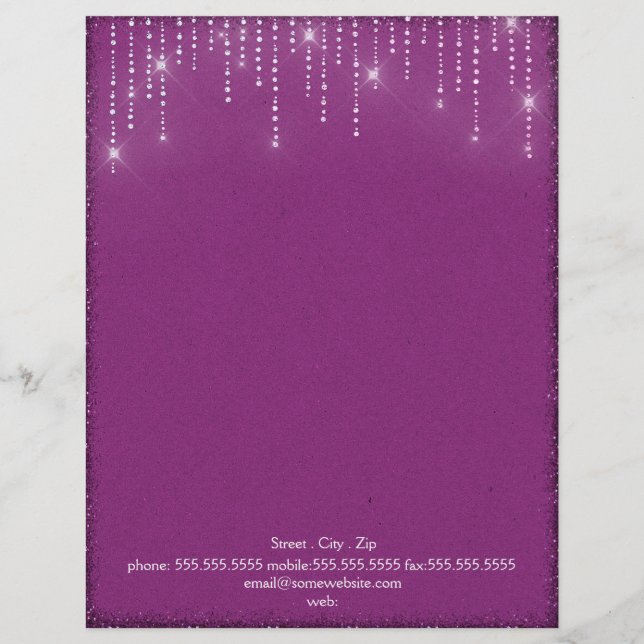 Sparkle & glitter letterhead briefhoofd (Voorkant)