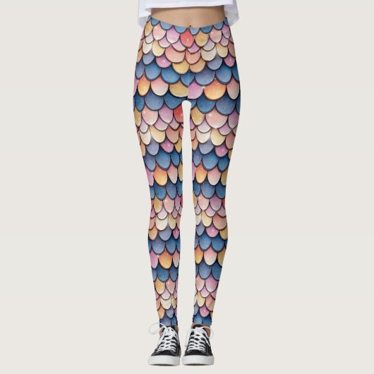 Sparkle Glitter Light Scale Pattern Leggings (Voorkant)