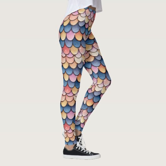 Sparkle Glitter Light Scale Pattern Leggings (Rechts)