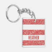 Sparkle Glitter look Stripes Acrylische Sleutelhan Sleutelhanger (Voorkant Links)
