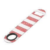 Sparkle Glitter look Stripes Bottle Open Speed Flessenopener (Voorkant Gekanteld)