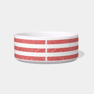 Sparkle Glitter look Stripes Cat Bowl Voerbakje