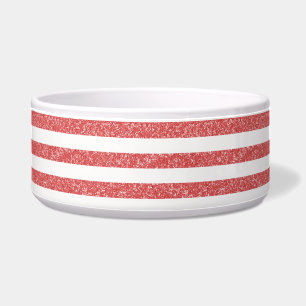 Sparkle Glitter look Stripes Dog Bowl Voerbakje