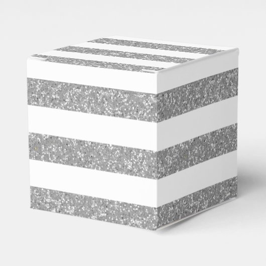 Sparkle Glitter look Stripes Favor Boxes Bedankdoosjes (Voorkant Zijde)