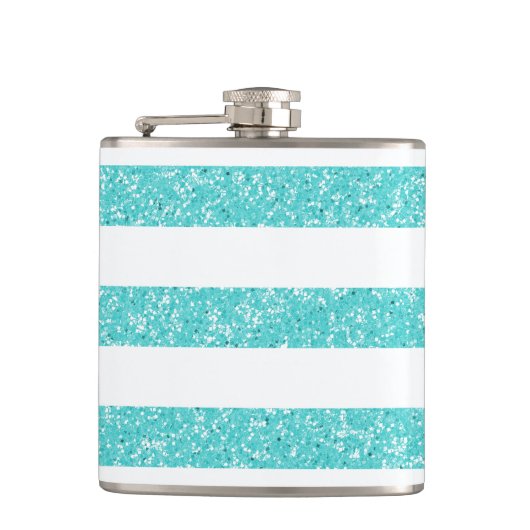 Sparkle Glitter look Stripes Fles Heupfles (Voorkant)