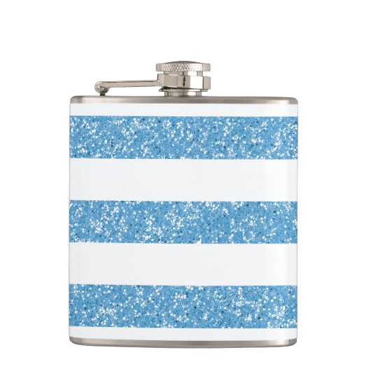 Sparkle Glitter look Stripes Fles Heupfles (Voorkant)