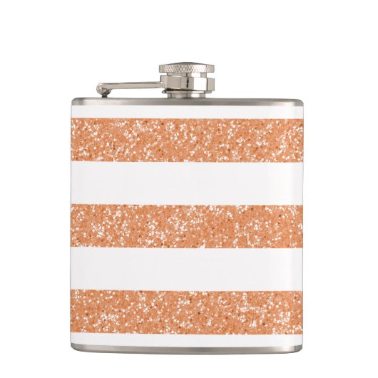 Sparkle Glitter look Stripes Fles Heupfles (Voorkant)