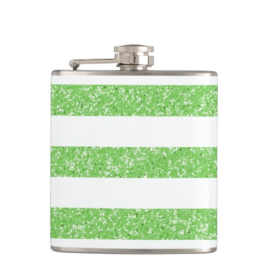 Sparkle Glitter look Stripes Fles Heupfles (Voorkant)